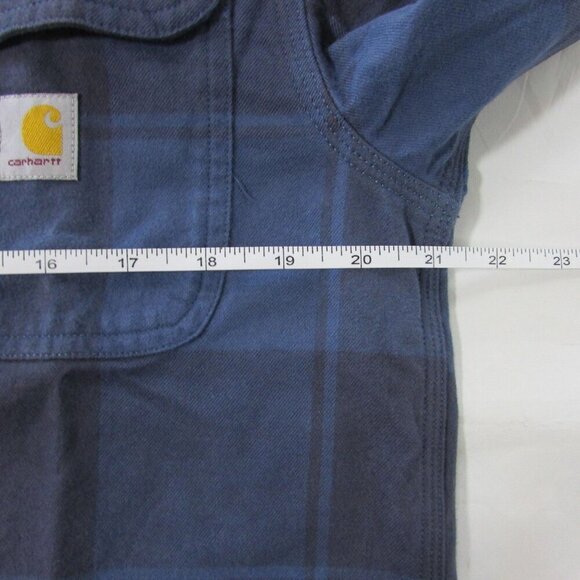 Carhartt Men's Small Long Sleeve Heavyweight Plaid Flannel Button Shirt TW4451 B - Picture 4 of 5